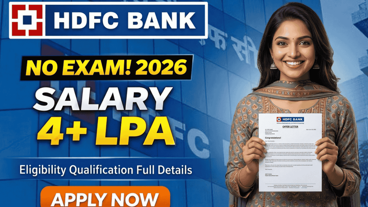 HDFC Bank Hiring Back Office Executive