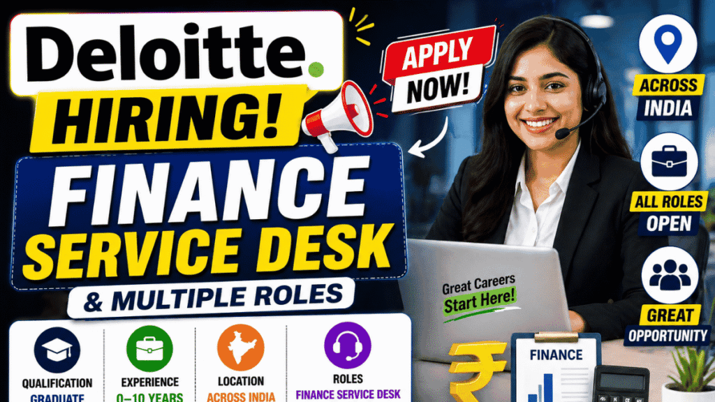 Deloitte Hiring Finance Service Desk & Multiple Roles