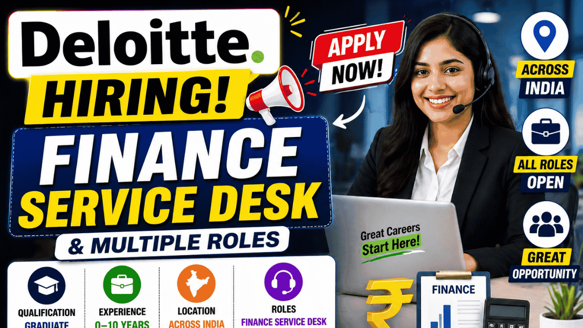 Deloitte Hiring Finance Service Desk & Multiple Roles