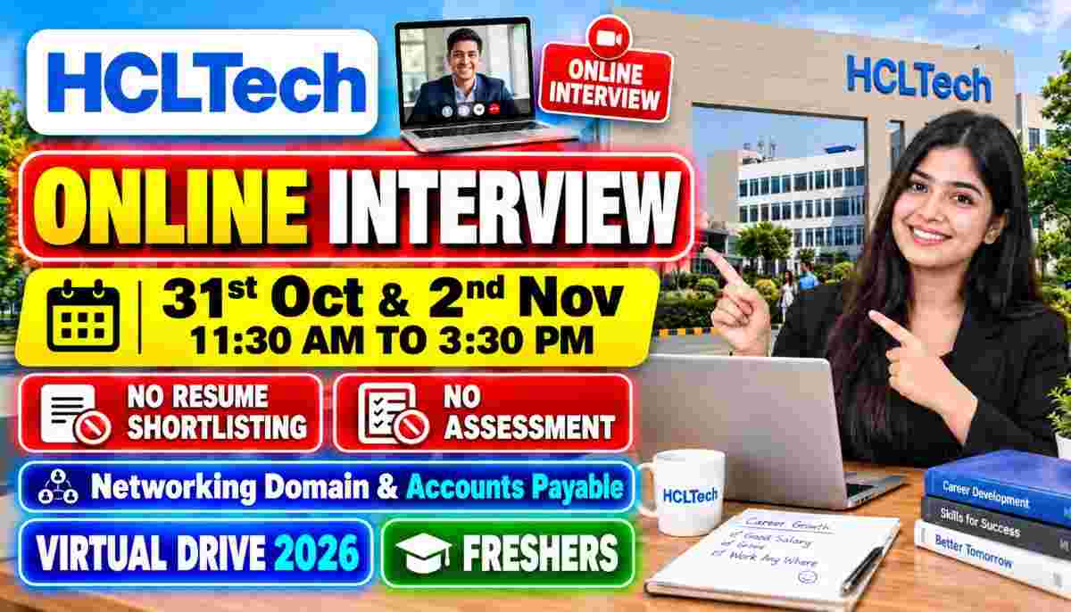 HCL Tech Online Interview for Freshers Graduate in India 2026